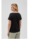Moodo Damen-Schwarzes T-Shirt Moodo