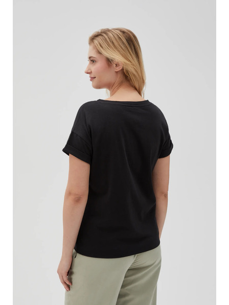 Moodo Damen-Schwarzes T-Shirt Moodo
