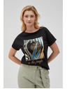 Moodo Damen-Schwarzes T-Shirt Moodo