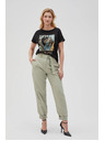 Moodo Damen-Schwarzes T-Shirt Moodo