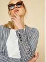 ZOOT.lab ZOOT.lab Ursala grau und blau gestreifte Damenjacke