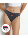 DIM DIM LES POCKETS COTTON SLIP 3x - Damen Baumwollslips 3 Stück - Schwarz - Weiß - Rot