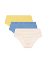DIM DIM LES POCKETS COTTON BOXER 3x - Damen Baumwoll-Slip 3er Pack - hellblau - orange - gelb