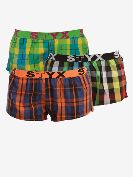 Styx 3PACK Damen Styx Sportshorts elastisch mehrfarbig