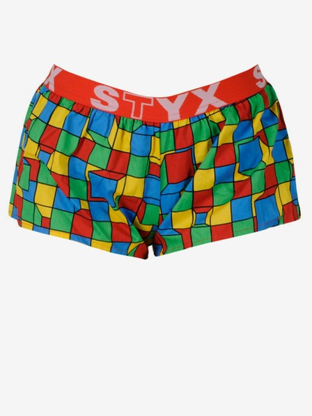 Styx Styx Kunst-Sport-Gummi-Shorts für Frauen kariert
