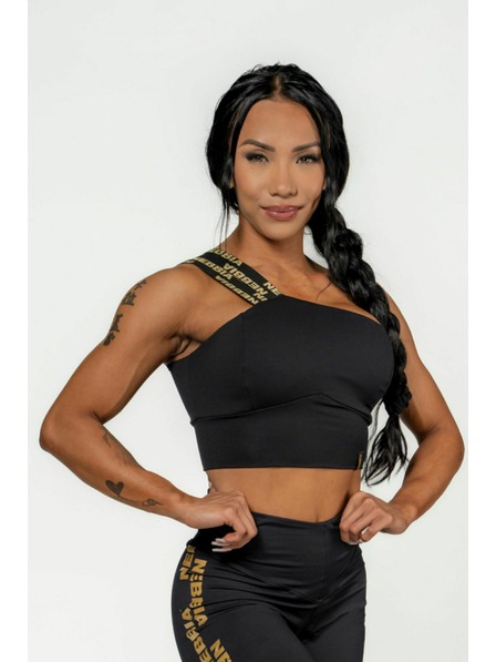 Nebbia NEBBIA Damen Sport-BH mit hoher Stützkraft INTENSE Asymmetrisch 841 Gold Nebbia