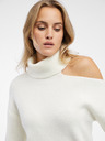 Orsay Cremefarbener Damen-Rollkragenpullover mit Ausschnitt ORSAY