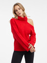 Orsay Rotes Damen-Rollkragen-Top mit Ausschnitt ORSAY