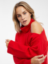 Orsay Rotes Damen-Rollkragen-Top mit Ausschnitt ORSAY