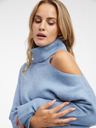Orsay Hellblauer Damen-Rollkragenpullover mit Ausschnitt ORSAY