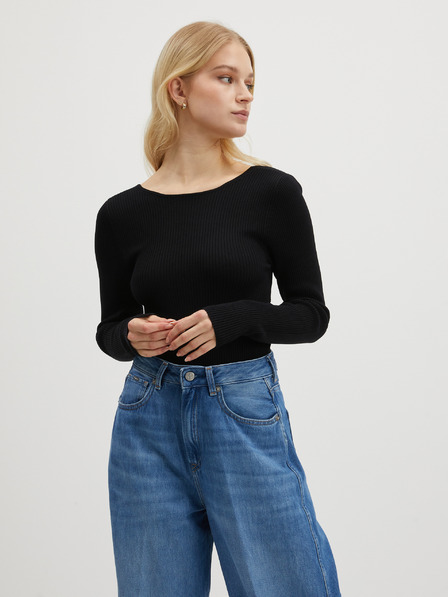 ONLY Schwarze Damenstrickjacke mit Rückenschlitz ONLY Emmy