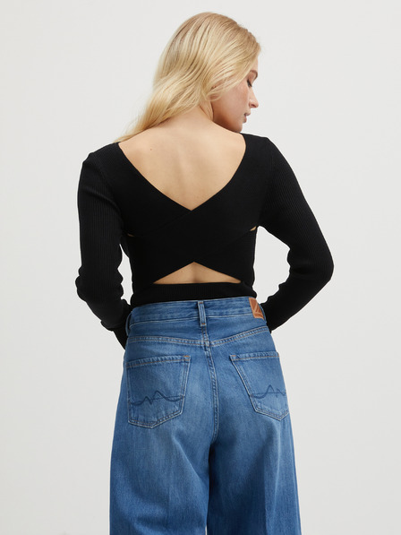 ONLY Schwarze Damenstrickjacke mit Rückenschlitz ONLY Emmy