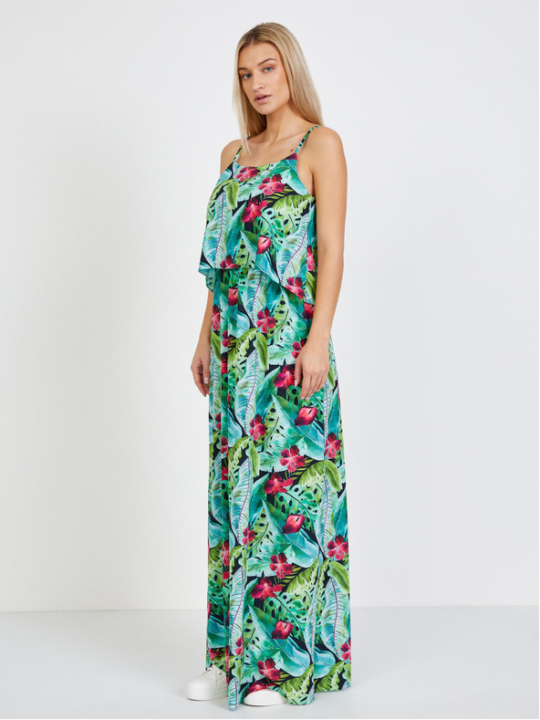 numoco Grün gemustertes Maxikleid Numoco