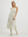 Vila Beige und grün gemustertes Damen-Midikleid VILA Barina