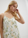 Vila Beige und grün gemustertes Damen-Midikleid VILA Barina