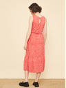 ZOOT.lab Beige und rot gemustertes Midikleid mit Krawatte ZOOT.lab Zula