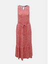 ZOOT.lab Beige und rot gemustertes Midikleid mit Krawatte ZOOT.lab Zula