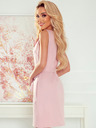 numoco Kleid mit goldenem Reißverschluss und Krawatte - Dirty Pink Numoco
