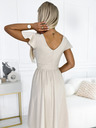 numoco Kleid mit Dekolleté und kurzen Ärmeln - beige Numoco MATILDE