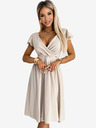 numoco Kleid mit Dekolleté und kurzen Ärmeln - beige Numoco MATILDE