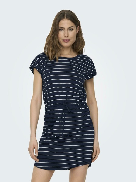 ONLY Weiß und blau gestreiftes Damenkleid ONLY