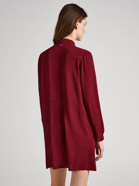 Pepe Jeans Burgunderfarbenes Damen-Shirt-Kleid Pepe Jeans Gissa