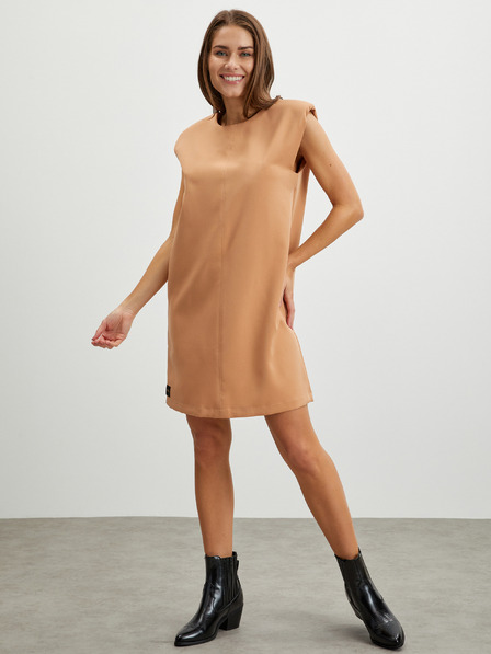 SIMPO Beigefarbenes Damen Simpo Weites Kleid