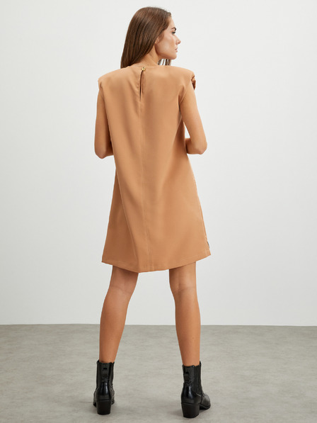 SIMPO Beigefarbenes Damen Simpo Weites Kleid