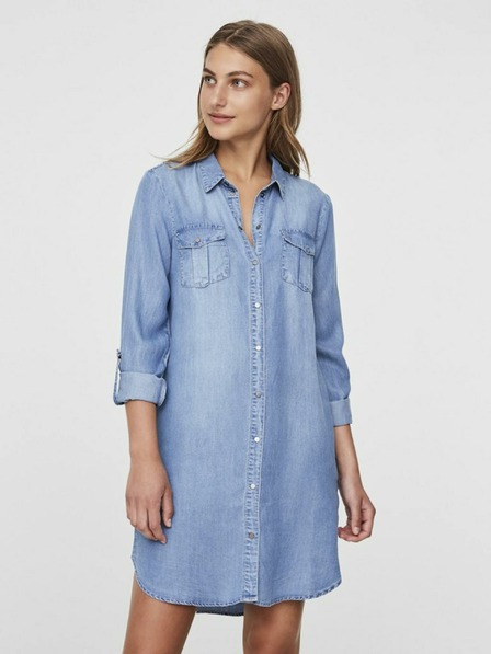 Vero Moda Hellblaues Hemdblusenkleid aus Denim VERO MODA Silla