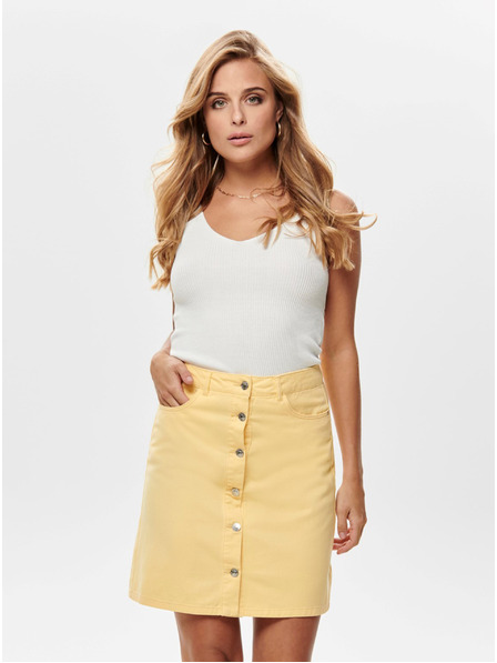 Jacqueline de Yong Cremefarbenes geripptes Tank-Top JDY Nanna