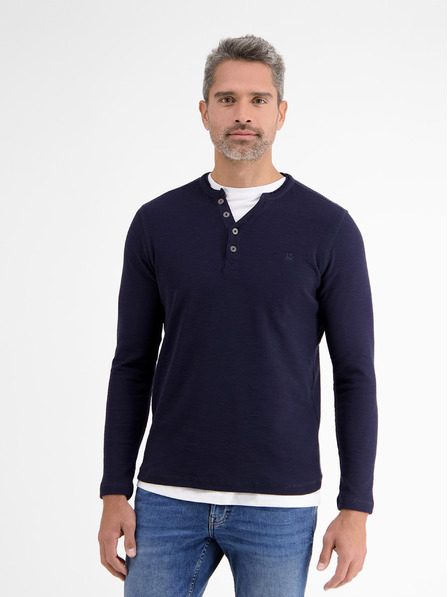 LERROS Dunkelblaues Herren-Button-Down-Hemd LERROS
