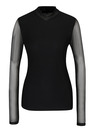 ONLY Schwarzes T-Shirt mit Stehkragen und transparentem Rücken ONLY Erica
