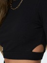 ONLY Schwarzes Damen-T-Shirt mit Schlitzen ONLY Nikita
