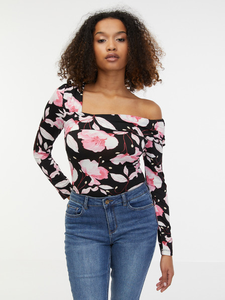 Orsay Rosa und schwarzes Damen-Blumen-Top ORSAY