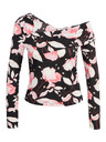 Orsay Rosa und schwarzes Damen-Blumen-Top ORSAY