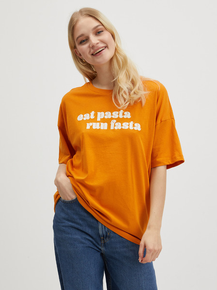 Noisy May Orangefarbenes Damen-T-Shirt in Übergröße Noisy May Ida