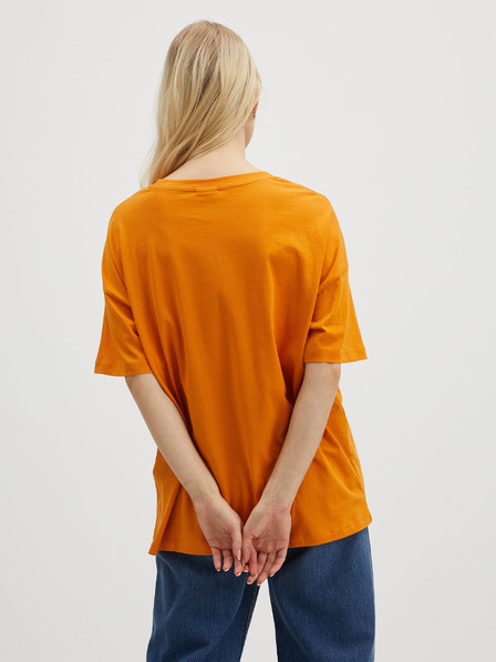 Noisy May Orangefarbenes Damen-T-Shirt in Übergröße Noisy May Ida