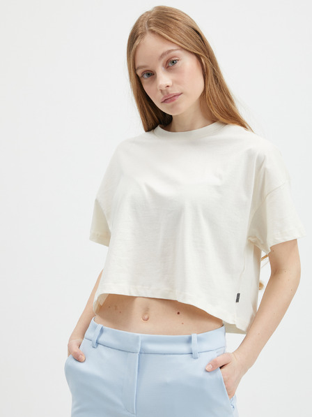 Noisy May Cremefarbenes Crop-Top-Shirt Noisy May Alena