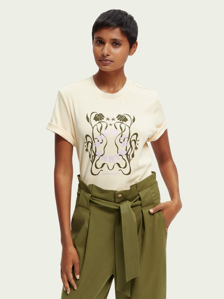 Scotch & Soda Beigefarbenes Damen-T-Shirt Scotch & Soda