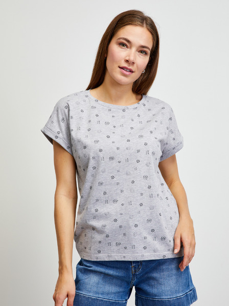 ZOOT.lab Hellgrau gemustertes T-Shirt ZOOT.lab Runa