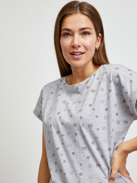 ZOOT.lab Hellgrau gemustertes T-Shirt ZOOT.lab Runa