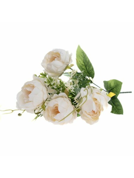 Casa de Engel Künstlicher Pfingstrosen-Blumenstrauß, weiß, 48/384