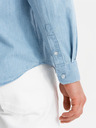 Ombre Clothing Herrenhemd aus besticktem Denim mit Tasche - hellblau Ombre Clothing