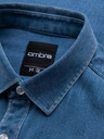 Ombre Clothing Herrenhemd aus Denim mit Lyocell und Stickerei auf der Brust - blau Ombre Clothing