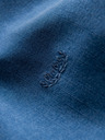 Ombre Clothing Herrenhemd aus Denim mit Lyocell und Stickerei auf der Brust - blau Ombre Clothing