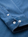 Ombre Clothing Herrenhemd aus Denim mit Lyocell und Stickerei auf der Brust - blau Ombre Clothing
