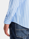 Ombre Clothing Weiß gestreiftes REGULAR FIT-Hemd für Herren mit Tasche Ombre Clothing
