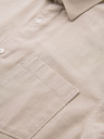 Ombre Clothing Herren Kurzarmhemd mit kubanischem Kragen Beige Ombre Kleidung