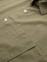 Ombre Clothing Herren-Kurzarmhemd mit Cuban-Kragen khaki Ombre Clothing