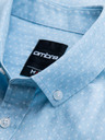 Ombre Clothing Gemustertes Herrenhemd aus feinem Denim mit Tasche - hellblau Ombre Clothing